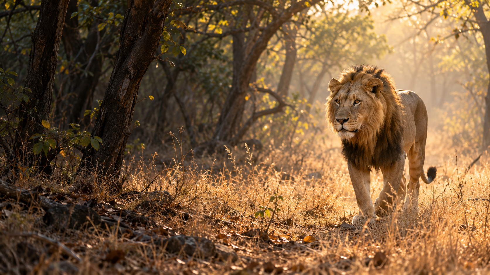 Asiatic lion in Gir National Park